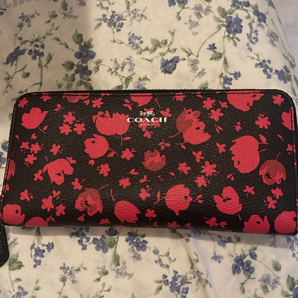 Coach Black Zip-Around Wallet